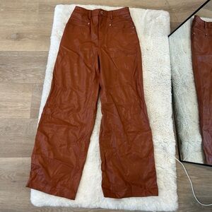 ZARA Leather pants! Wide leg!